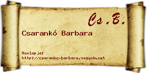 Csarankó Barbara névjegykártya