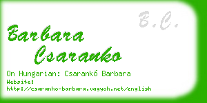 barbara csaranko business card